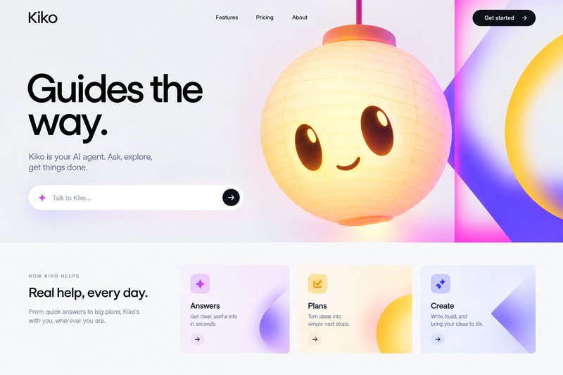 AI agent landing page design