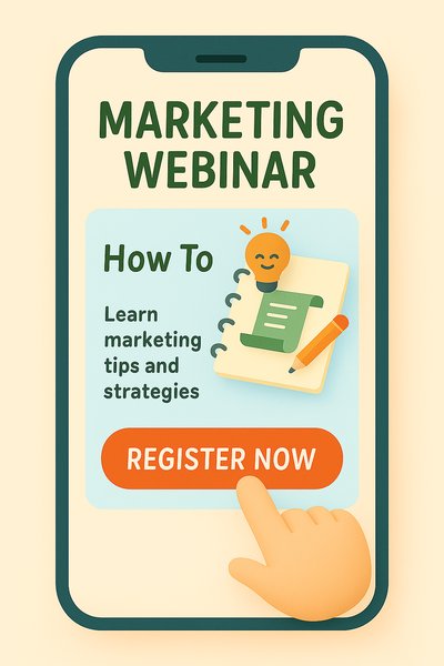 Promotional Mobile Graphic for Marketing Webinar Registration