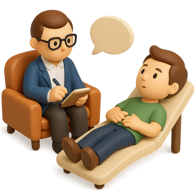 3D Therapist Icon in Isometric View for Counseling Sessions