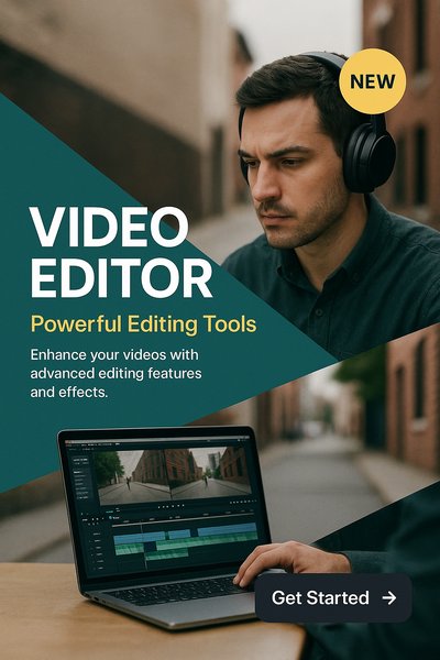 Realistic Video Editor Composition with Engaging Design Elements