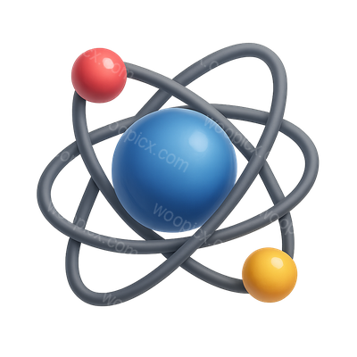 Colorful 3D Bohr Atomic Model Representation