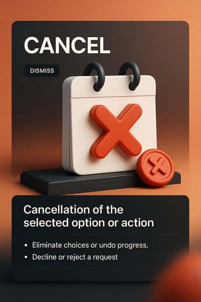 3D Illustration of a Cancel Button Concept