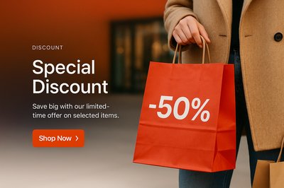 Stylish Discount Promotion Web Page Design