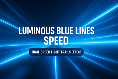 Dynamic Blue Light Trails Background with Speed Theme
