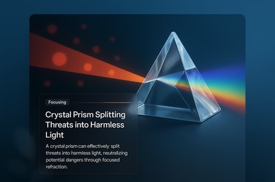 Crystal Prism Splitting Threats into Harmless Light - 3D Illustration