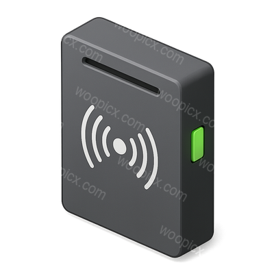 3D Access Reader Icon in Isometric View with Transparent Background