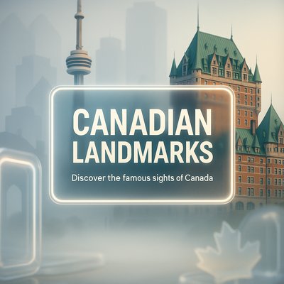 Promotional Graphic Highlighting Canadian Landmarks