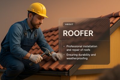 3D Roofer Illustration with Integrated Design Elements