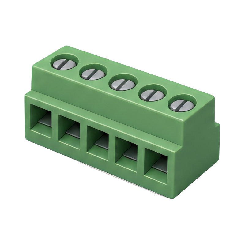 green terminal block close-up