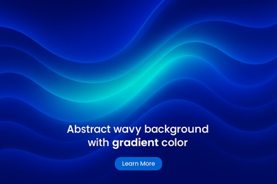 Glowing Abstract Waves in Neon Aqua and Blue
