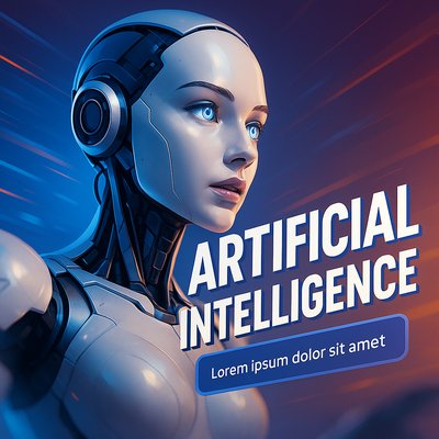 Futuristic AI Concept Art with a Robotic Character