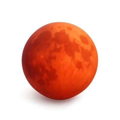 3D Blood Moon Icon with Isometric Design