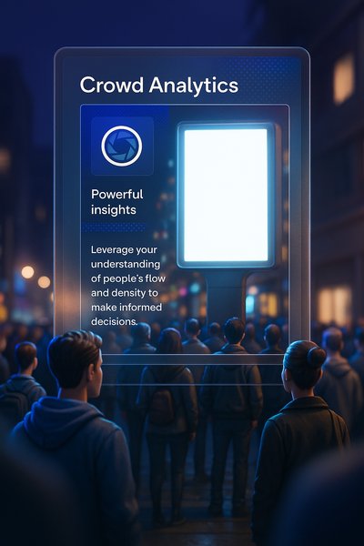 Crowd Analytics Display in Night City Scene
