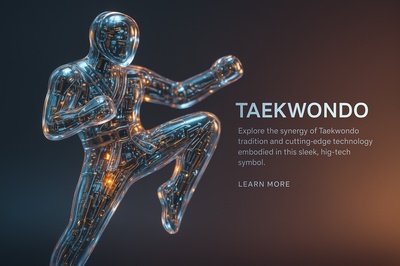 Hyperrealistic Taekwondo Symbol in Glass-Like Finish