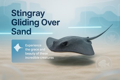 Educational Graphic Depicting a Stingray in Its Natural Habitat