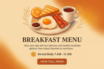 Boho Style Breakfast Menu Slide Design