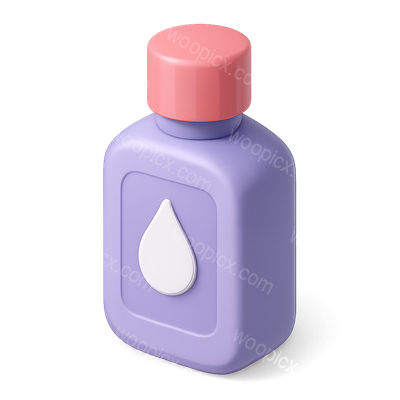 Stylized 3D Icon of Nail Polish Remover Bottle
