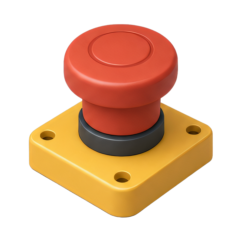 emergency stop mushroom button