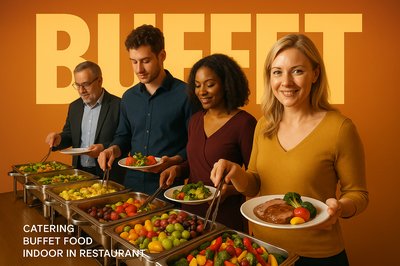 Buffet Extravaganza Featuring Colorful Catering Options