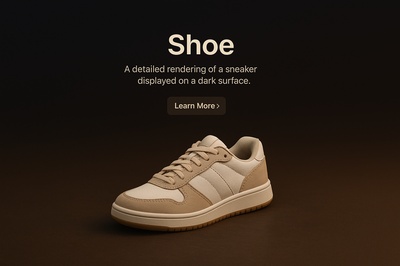 Stylish Sneaker Displayed on Dark Surface in 3D