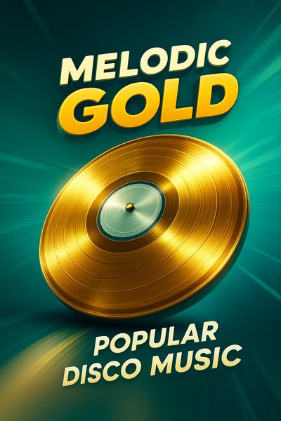 Dynamic Gold Vinyl Showcase for Disco Music Enthusiasts