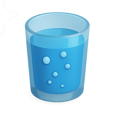 Stylized Blue Drink in a Transparent Glass