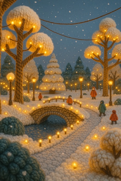 Magical Winter Scene in Planten un Blomen, Hamburg