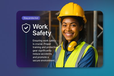 Female Construction Worker Promoting Work Safety