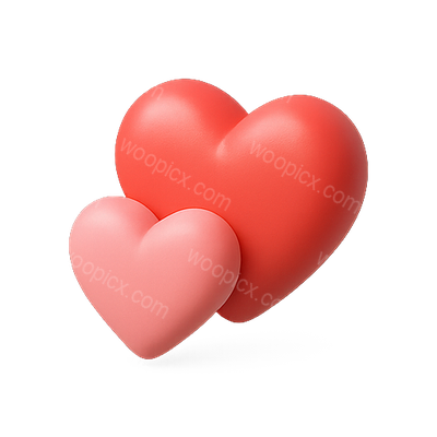 3D Rendered Hearts Symbolizing Love and Affection