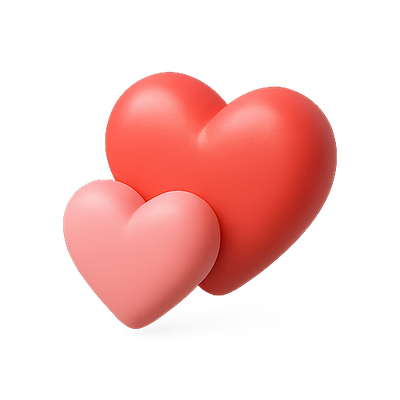 3D Rendered Hearts Symbolizing Love and Affection