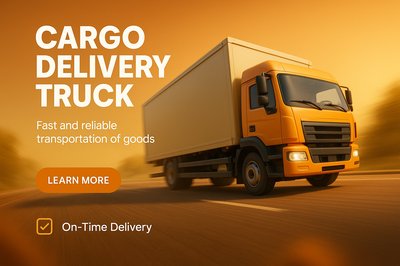 Cargo Delivery Truck Promotional Image with Warm Tones