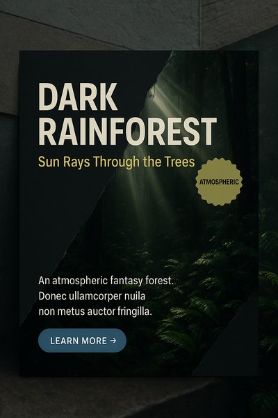Dark Rainforest: Sun Rays Filtering Through Lush Greenery