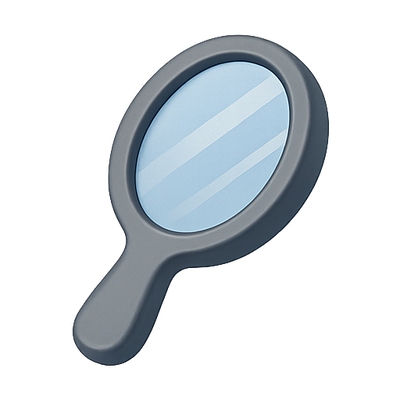 Stylized Handheld Mirror with Smooth Finish