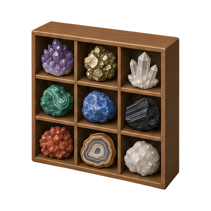 Elegant mineral specimen display box