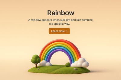 Vivid 3D Rainbow Scene with Text Overlay