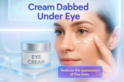 Skincare Promotional Image Featuring Eye Cream Application