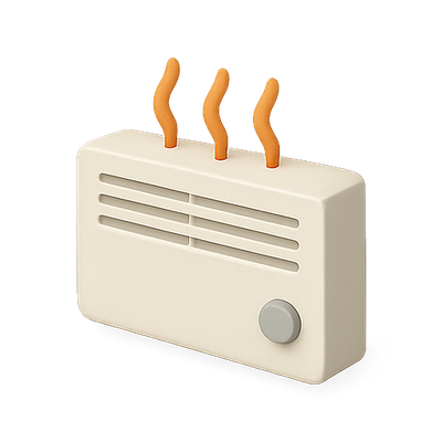 Stylized Electric Heater Icon with Warm Elements