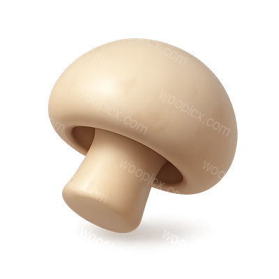 Simple 3D Mushroom Icon with Volumetric Effect