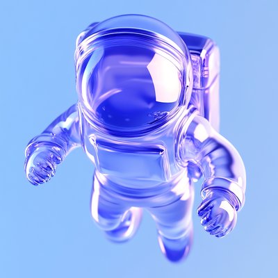 3D Render of a Stylized Astronaut Figure
