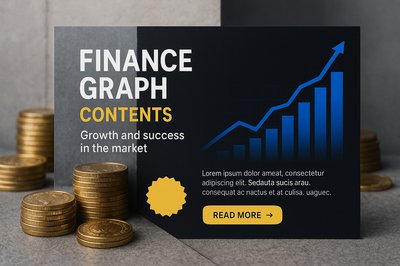 3D Coin Background with Finance Graph and Investment Growth