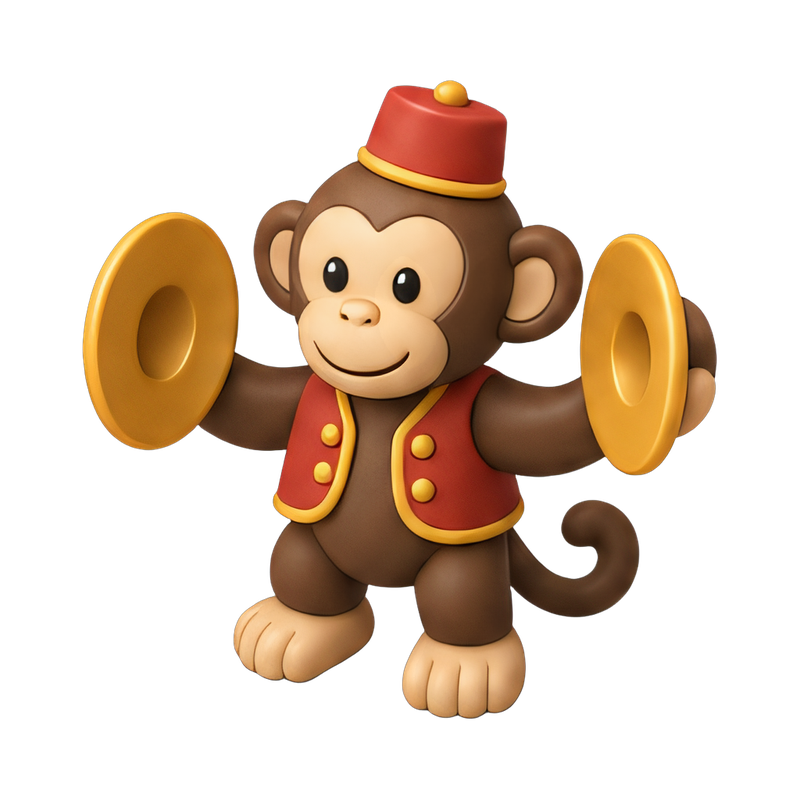 vintage monkey toy with cymbals