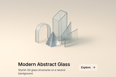 Modern Abstract Glass Structures in 3D Design