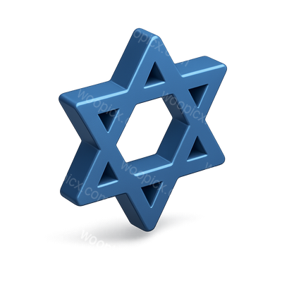 3D Star of David Icon with Volumetric Effect