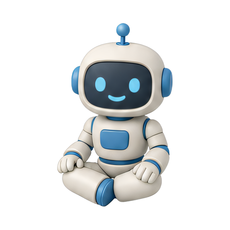 humanoid robot in meditation pose