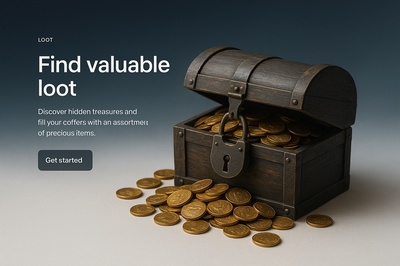 Stylish Loot Icon with Treasure Chest and Coins