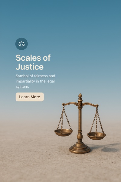 Detailed 3D Scales of Justice in a Realistic Scene