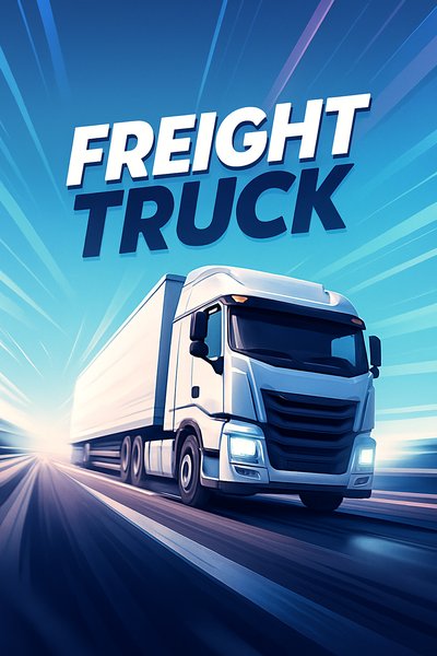 Dynamic Freight Truck on the Highway in Motion