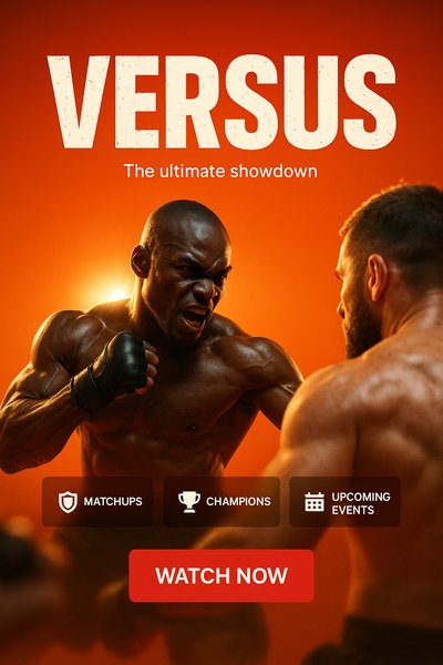 Dynamic Fight Scene Promoting Upcoming Matchups and Events