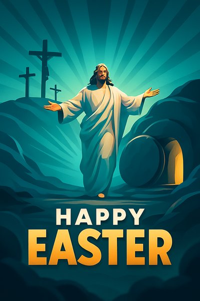 Dynamic Easter Illustration of Jesus Christ's Resurrection