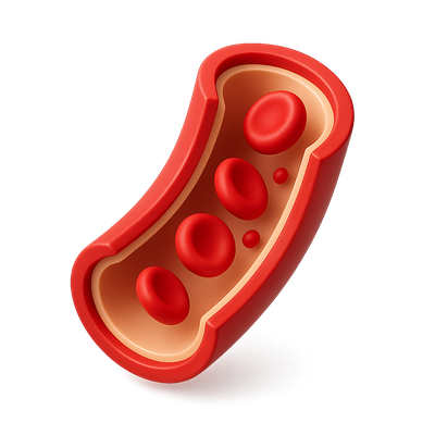 3D Icon of a Blood Vessel with Isometric View